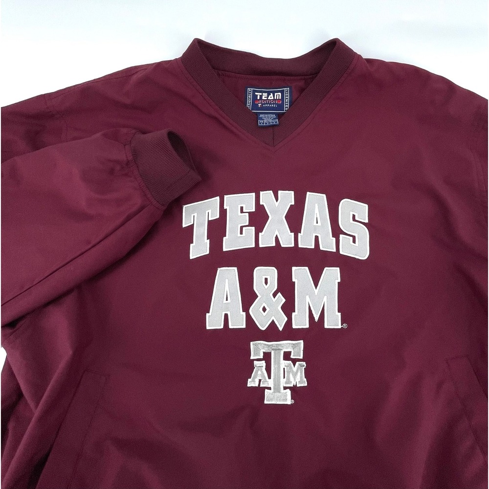 Vintage 90's Team Edition Texas A&M Aggies Wind Pullover Maroon Mens Large Lined